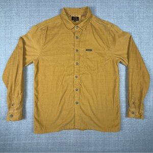 Billabong x Wrangler Shirt Mens Small Mustard Brown Corduroy Western Coastal